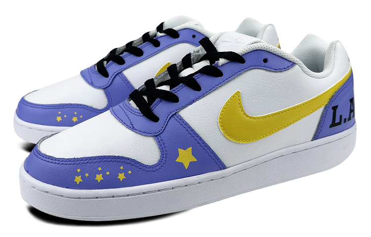 Lookbook 【定制球鞋】Nike EBERNON Low 是在玩鞋 低幫 禮盒 湖人 塗鴉洛杉磯 低幫 板鞋 男款 紫金
