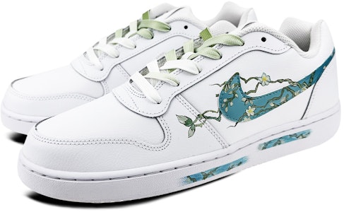 【定制球鞋】Nike EBERNON Low 是在玩鞋 禮盒 盛開的杏花 梵高 藝術 油畫 低幫 板鞋 男款 白綠 Lookbook 【定制球鞋】Nike EBERNON Low 是在玩鞋 禮盒 盛開的杏花 梵高 藝術 油畫 低幫 板鞋 男款 白綠