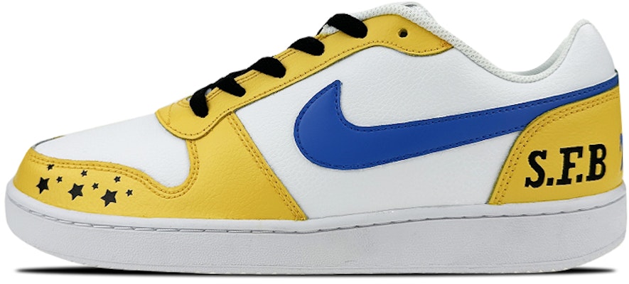 【定制球鞋】Nike EBERNON Low 玩鞋禮盒 勇士塗鴉 舊金山 低筒 板鞋 男款 藍黃 Buy 【定制球鞋】Nike EBERNON Low 玩鞋禮盒 勇士塗鴉 舊金山 低筒 板鞋 男款 藍黃