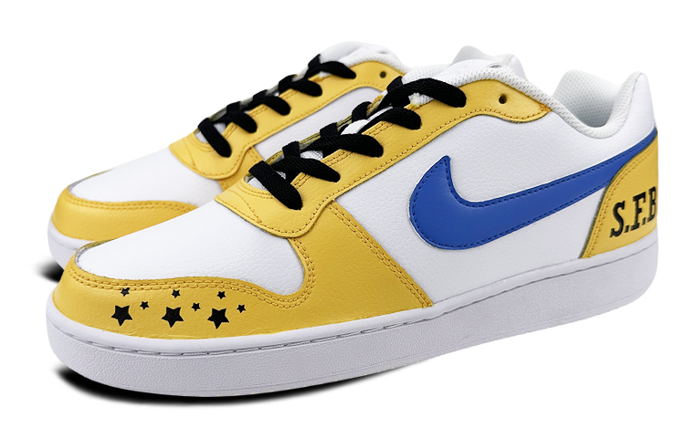 Lookbook [Kasut Custom] Nike Ebernon Low 'Warriors Grafiti Biru Kuning' AQ1775-100(Team叁-男款NE勇士S-BOX)