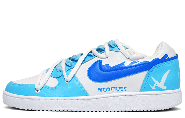 Buy [Sneakers Custom] Nike Ebernon Low 'Wave Seagull Putih Biru' AQ1775-100(Team13-天空与海浪D)