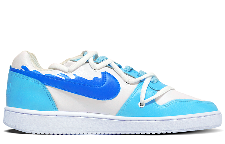 Order [Sneakers Custom] Nike Ebernon Low 'Wave Seagull Putih Biru' AQ1775-100(Team13-天空与海浪D)