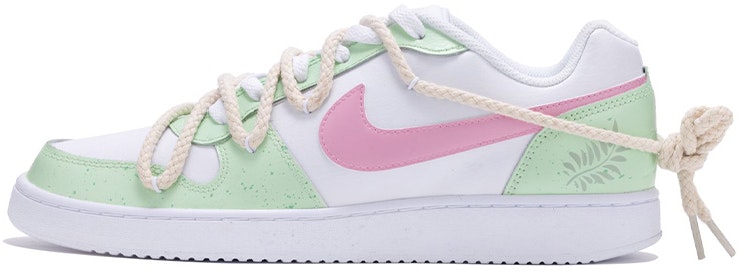 custom-shoes-nike-ebernon-low-cs-green-leaf-hand-painted