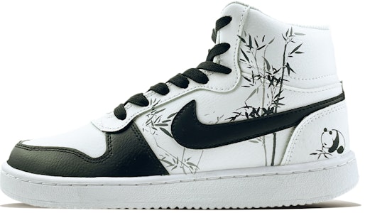 Sepatu Kustom Nike Ebernon Mid 'Ink Panda Bambu' AQ1773-100(Team40-男款水墨竹子熊猫黑白) Buy Sepatu Kustom Nike Ebernon Mid 'Ink Panda Bambu' AQ1773-100(Team40-男款水墨竹子熊猫黑白)