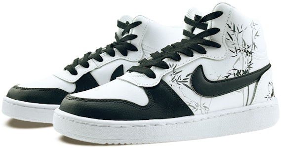 Sepatu Kustom Nike Ebernon Mid 'Ink Panda Bambu' AQ1773-100(Team40-男款水墨竹子熊猫黑白) Lookbook Sepatu Kustom Nike Ebernon Mid 'Ink Panda Bambu' AQ1773-100(Team40-男款水墨竹子熊猫黑白)