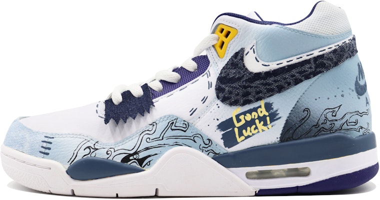 【客製球鞋】Nike Flight Legacy 雲起龍驤 國潮龍年 龍紋圖騰 中筒 復古籃球鞋 男款 古風藍 Order 【客製球鞋】Nike Flight Legacy 雲起龍驤 國潮龍年 龍紋圖騰 中筒 復古籃球鞋 男款 古風藍