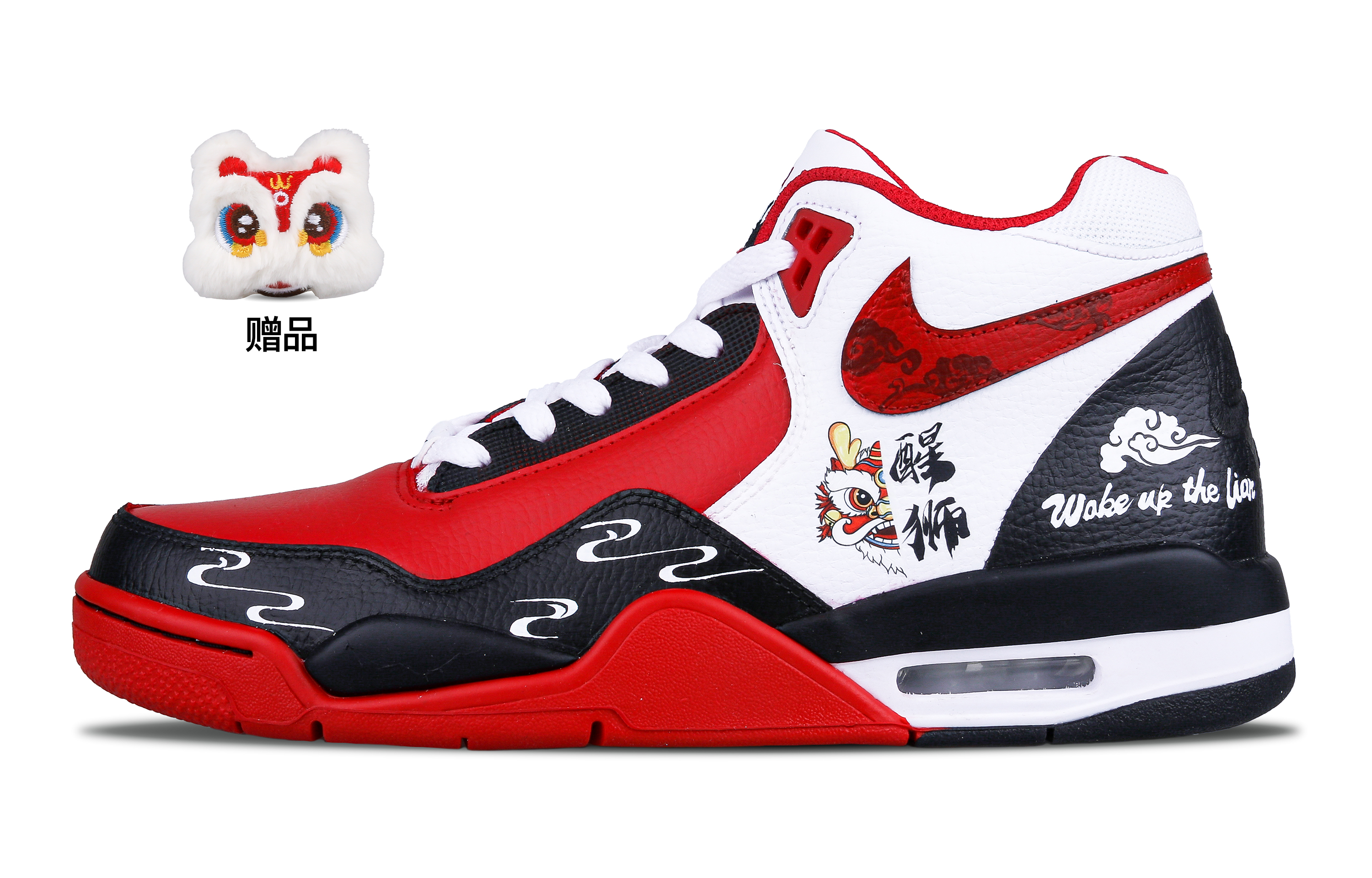 Order [Zapatillas Personalizadas] Nike Flight Legacy 'Negro-Rojo Xing Shi' BQ4212-100(Team7-男女同款醒狮S-BOX)
