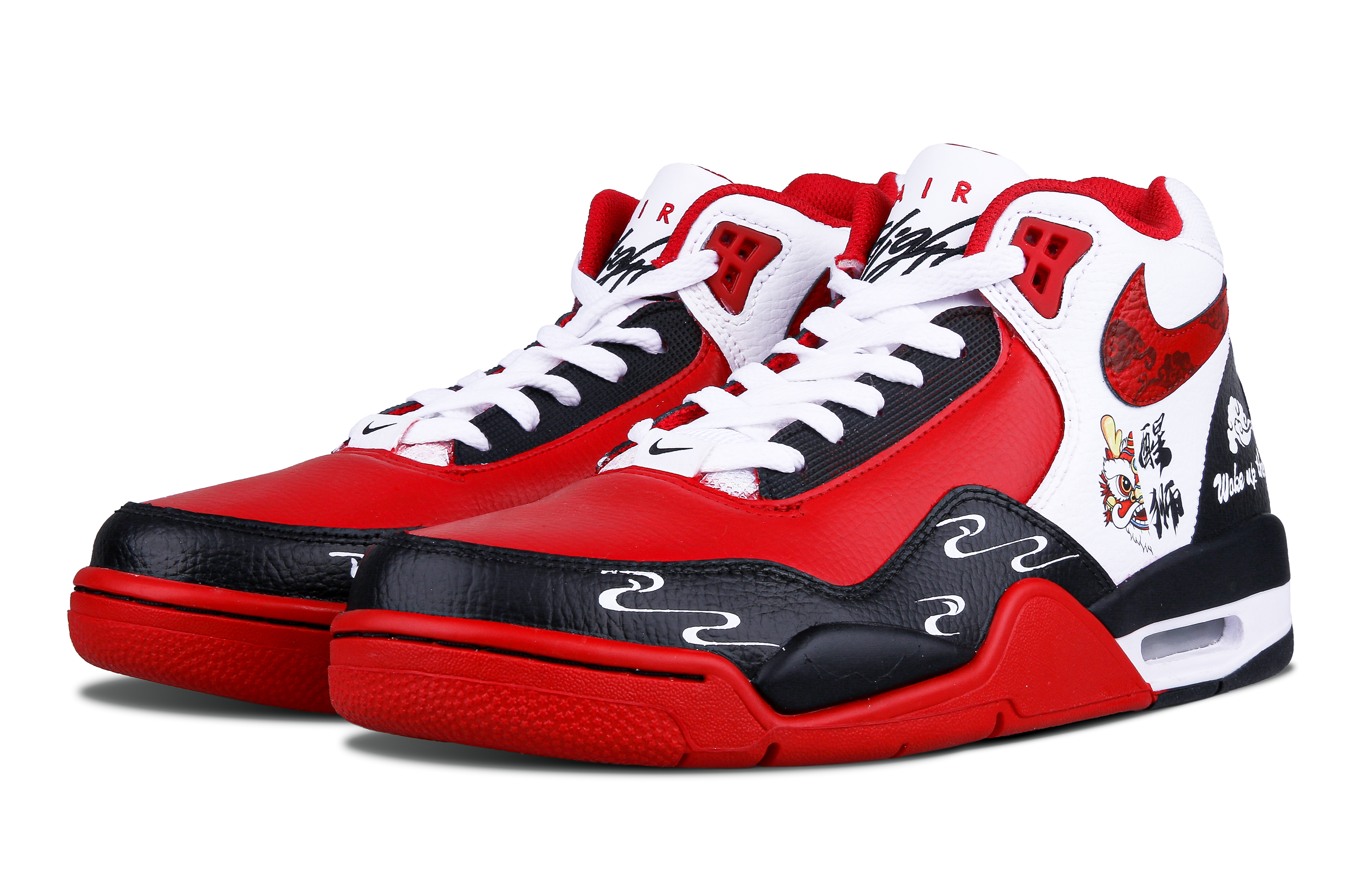 Shop [Zapatillas Personalizadas] Nike Flight Legacy 'Negro-Rojo Xing Shi' BQ4212-100(Team7-男女同款醒狮S-BOX)