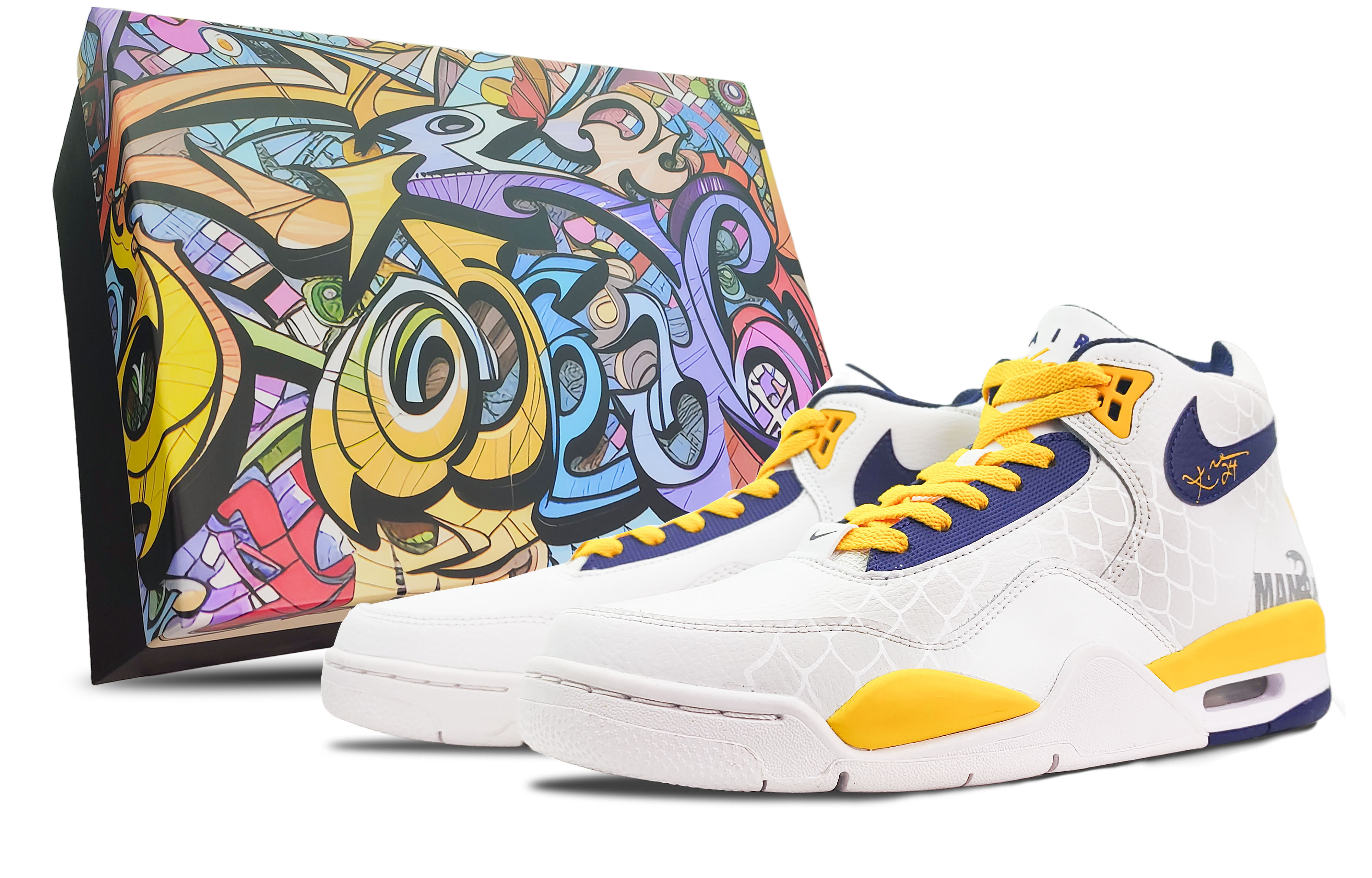 [Custom Shoes] Nike Flight Legacy 'Black Mamba Tribute - White Blue'