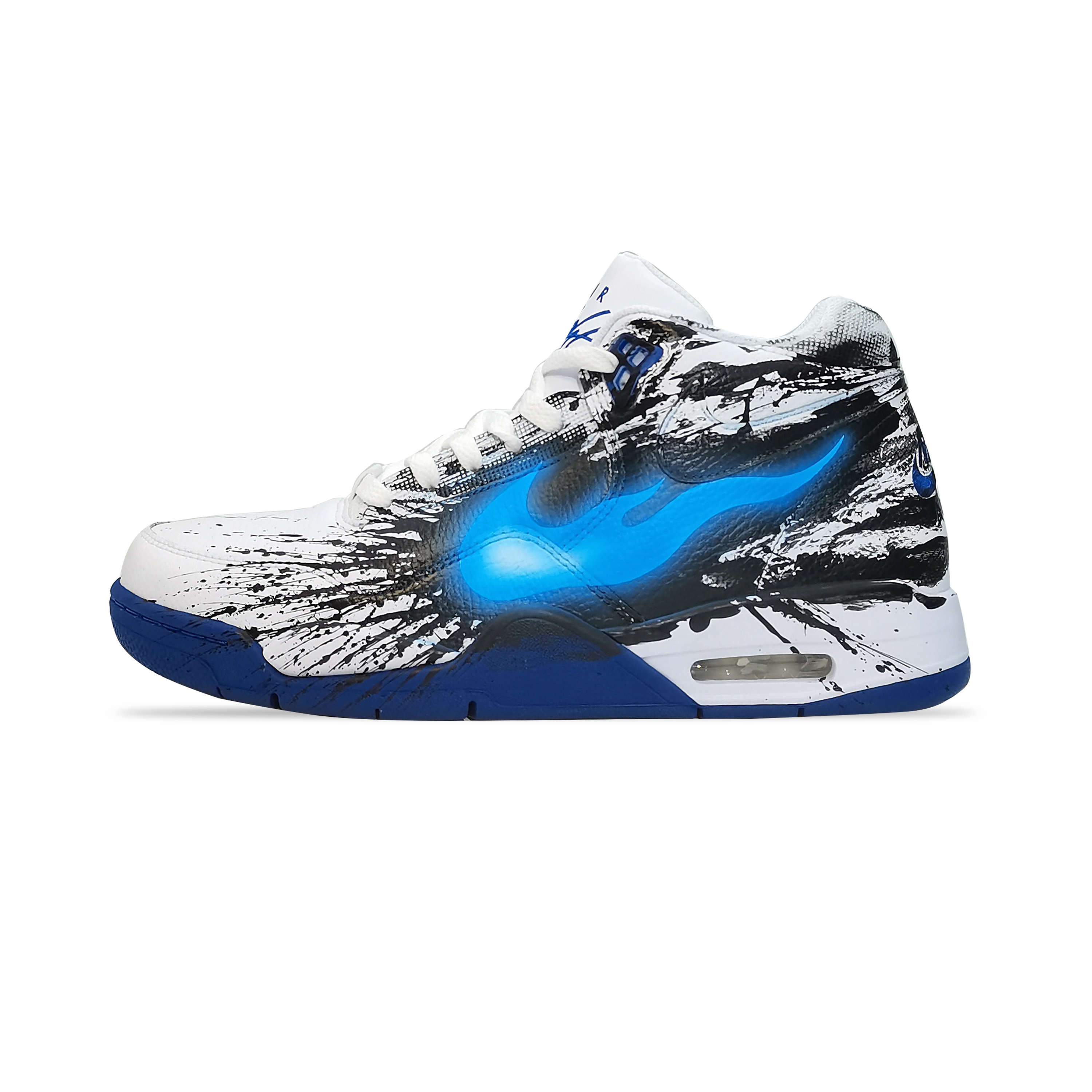 [Custom Shoes] Nike Flight Legacy 'Black White Blue Venom'