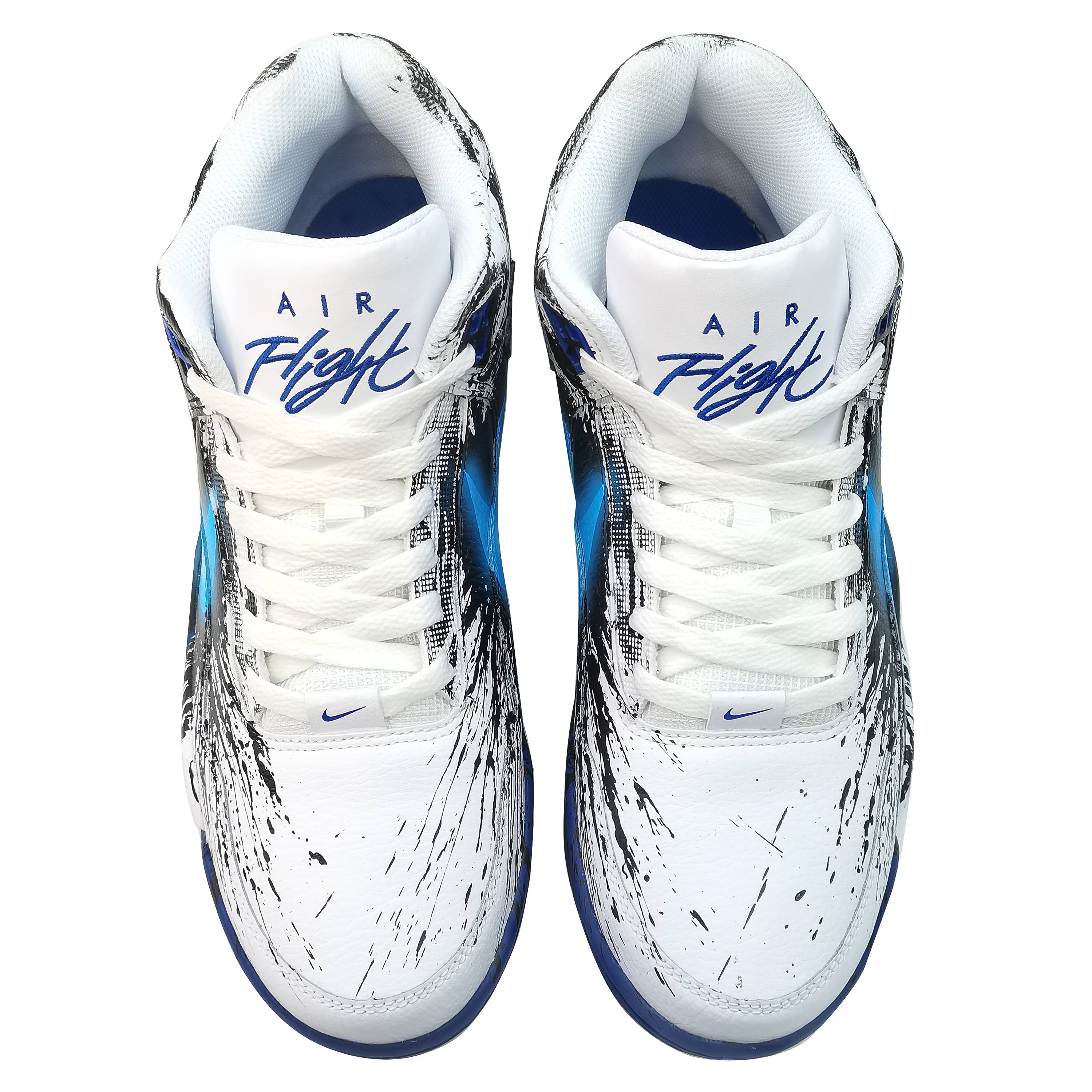 Shop [Sepatu Custom] Nike Flight Legacy 'Hitam Putih Biru Venom' BQ4212-103(TeamEight-男款实战蓝毒液）