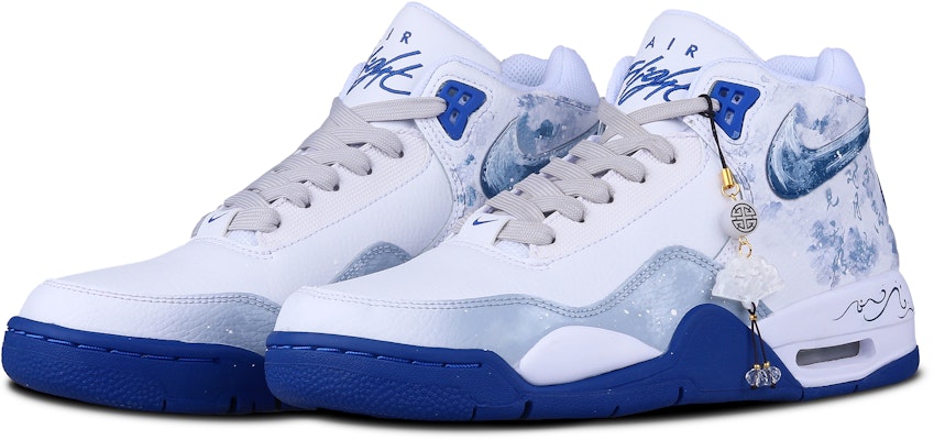 【訂製球鞋】 Nike Flight Legacy 銜雲 國風 簡約 潮流 減震防滑耐磨 中筒 復古籃球鞋 男款 藍白 Shop 【訂製球鞋】 Nike Flight Legacy 銜雲 國風 簡約 潮流 減震防滑耐磨 中筒 復古籃球鞋 男款 藍白