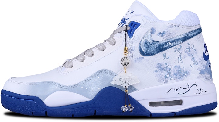 【訂製球鞋】 Nike Flight Legacy 銜雲 特殊鞋盒 國風 簡約 潮流 減震防滑耐磨 中筒 復古籃球鞋 男款 藍白 Order 【訂製球鞋】 Nike Flight Legacy 銜雲 特殊鞋盒 國風 簡約 潮流 減震防滑耐磨 中筒 復古籃球鞋 男款 藍白