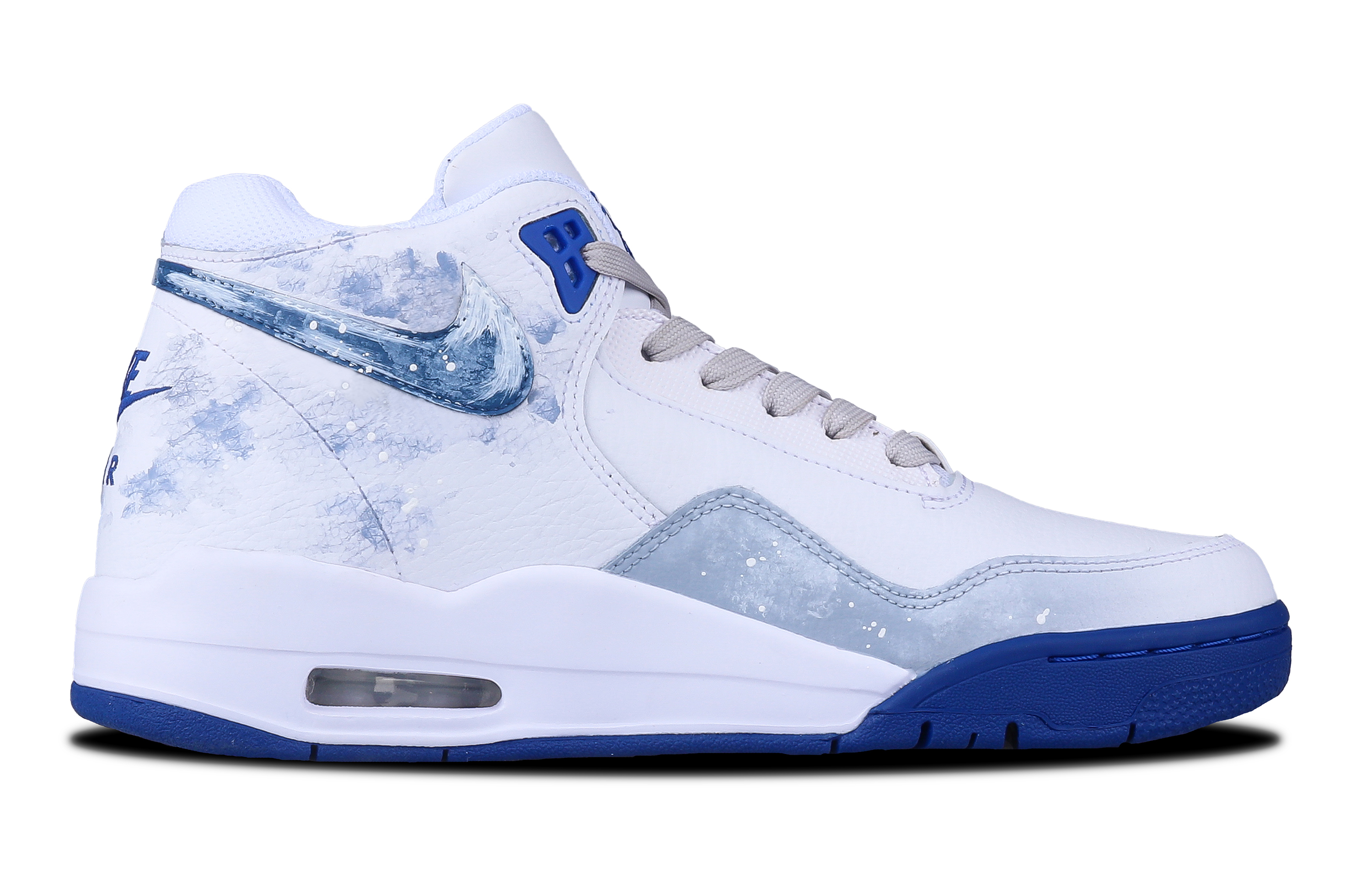 Lookbook 【訂製球鞋】 Nike Flight Legacy 銜雲 特殊鞋盒 國風 簡約 潮流 減震防滑耐磨 中筒 復古籃球鞋 男款 藍白