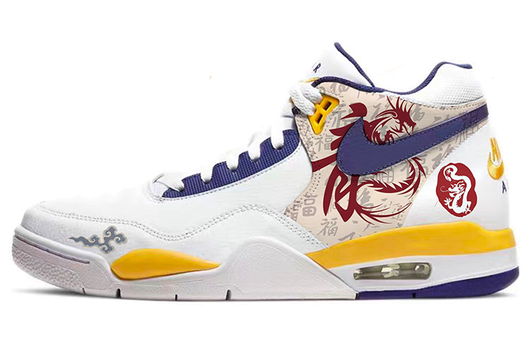[Custom Shoes] Nike Flight Legacy 'Chinese Dragon White Blue Yellow'