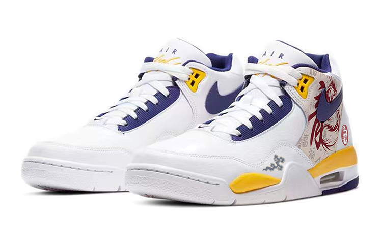 Lookbook 【定制鞋款】耐克Flight Legacy “中华龙 白蓝黄” BQ4212-102(Team10-书香龙年)