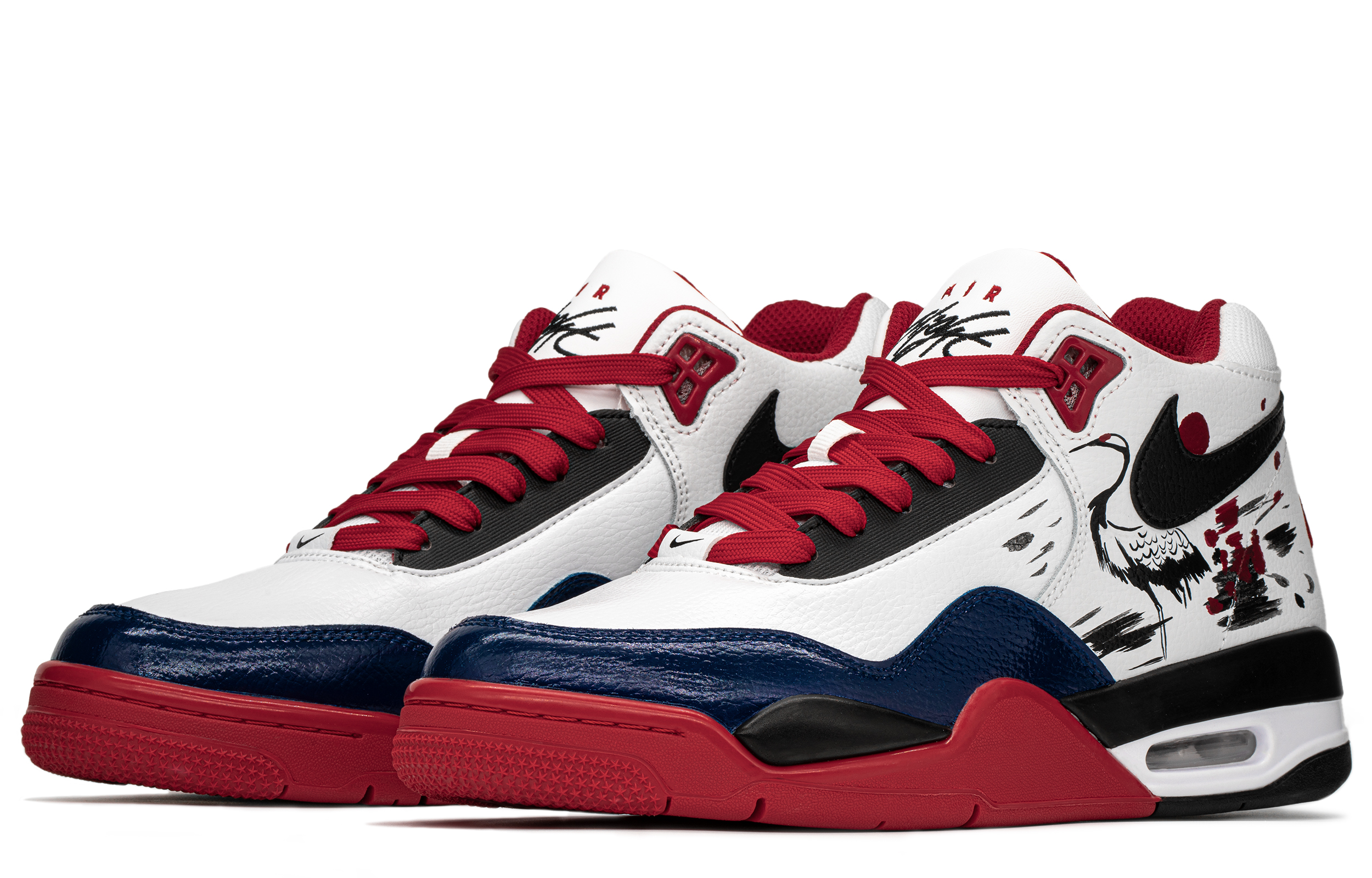 [Custom Shoes] Nike Flight Legacy 'Chinese Ink - Red Blue' 圖 4