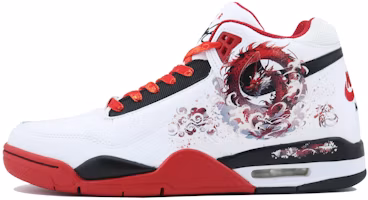 Buy 【訂製籃球鞋】Nike Flight Legacy 龍運當頭 SDS 龍年限定 國風 水墨 塗鴉 中筒 復古籃球鞋 男女款 黑白紅