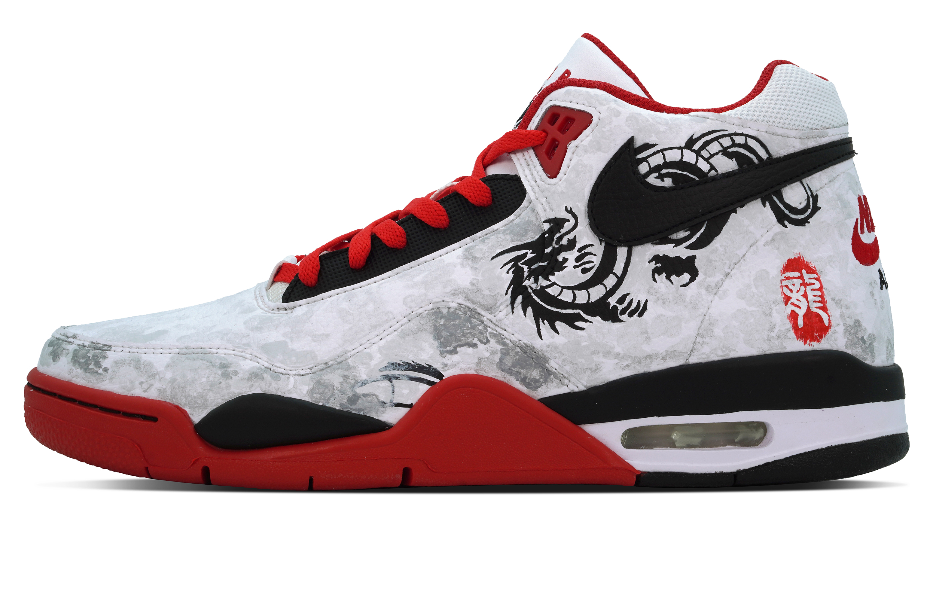 [Custom Shoes] Nike Flight Legacy 'CNY Dragon Black White Red'