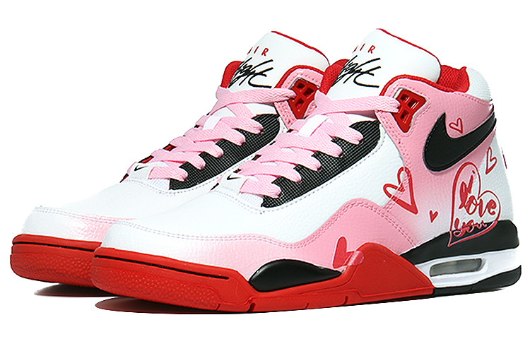 Lookbook [Zapatillas Personalizadas] Nike Flight Legacy 'Corazón Rojo-Blanco' BQ4212-100(Team10-碰撞爱心QD)