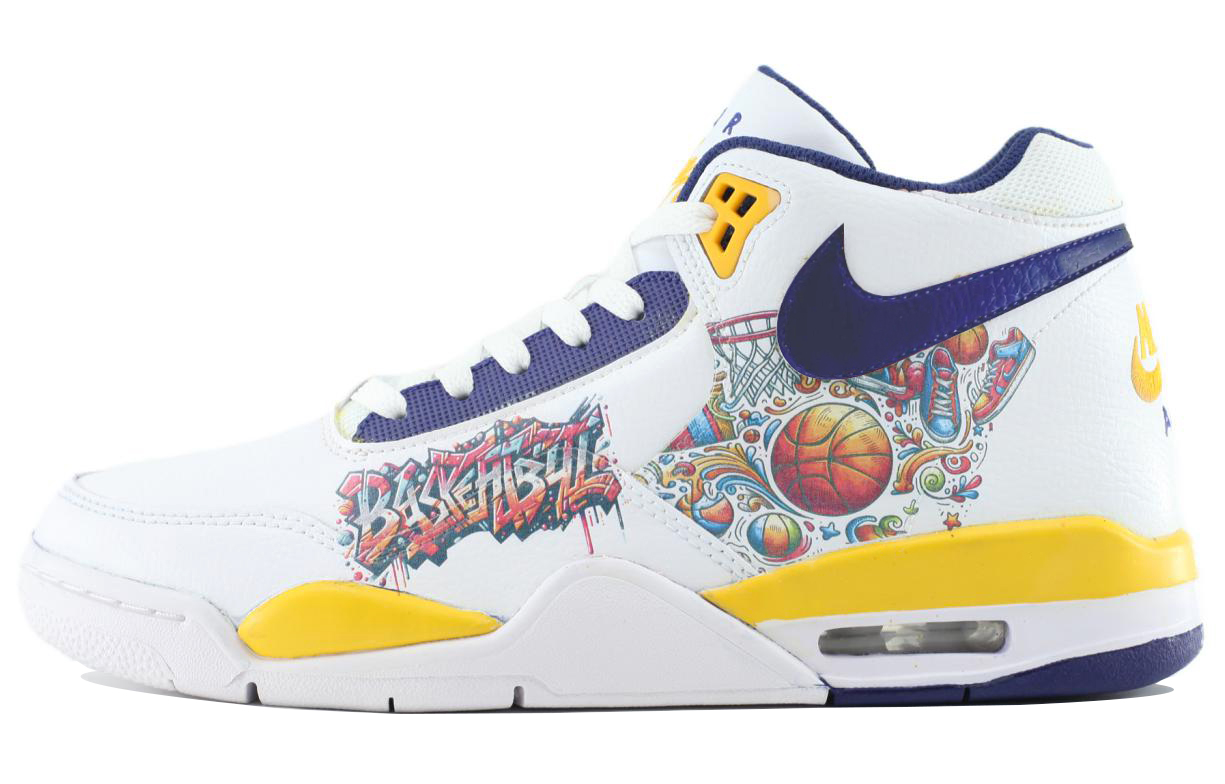 [Custom Shoes] Nike Flight Legacy 'Court Artist White Purple Yellow'