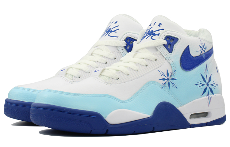 Lookbook 【客製化球鞋】 Nike Flight Legacy 晶體 璀璨 舒適百搭 潮流 中筒 復古籃球鞋 男款 白藍