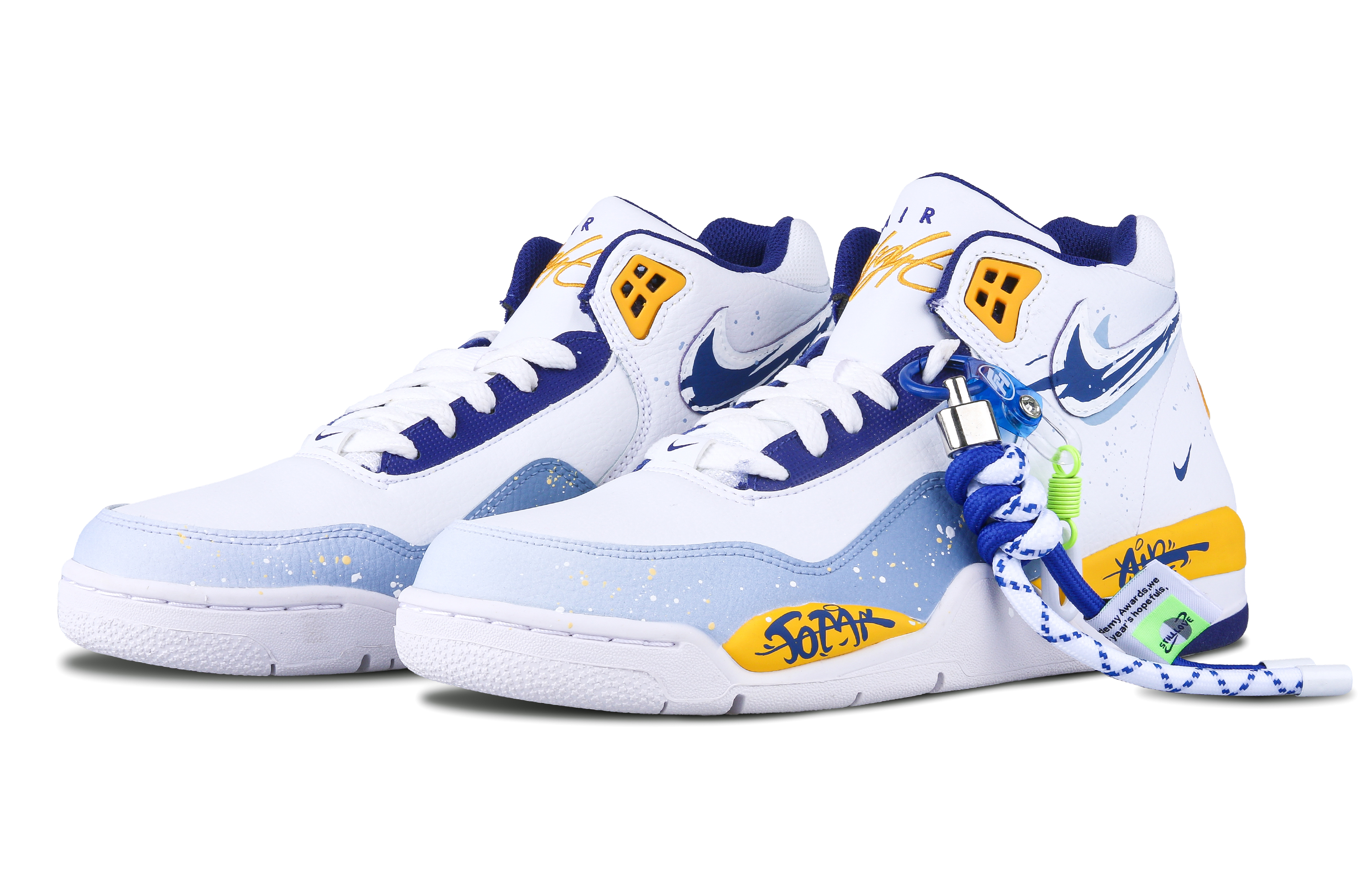 [Custom Shoes] Nike Flight Legacy 'Dragon Year White Blue Yellow' 圖 4
