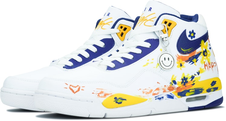 【客製化球鞋】Nike Flight Legacy 心花綻放 愛心塗鴉 心動時刻 夏日寄語 中筒復古籃球鞋 男款 活力藍黃 Shop 【客製化球鞋】Nike Flight Legacy 心花綻放 愛心塗鴉 心動時刻 夏日寄語 中筒復古籃球鞋 男款 活力藍黃