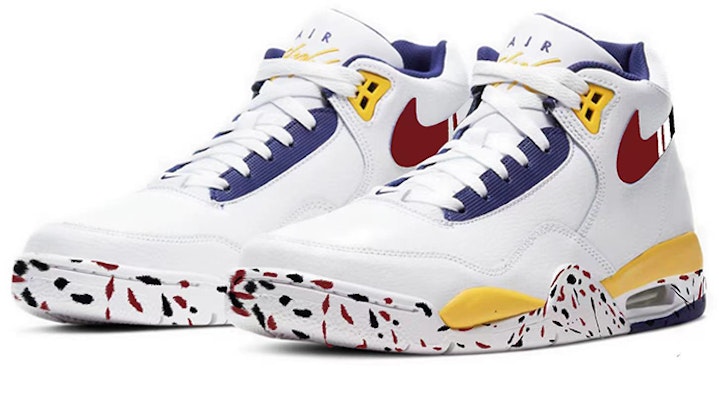 【客製球鞋】 Nike Flight Legacy 流體濺墨 時尚百搭 耐磨 中筒 復古籃球鞋 男款 白黃紅 Lookbook 【客製球鞋】 Nike Flight Legacy 流體濺墨 時尚百搭 耐磨 中筒 復古籃球鞋 男款 白黃紅