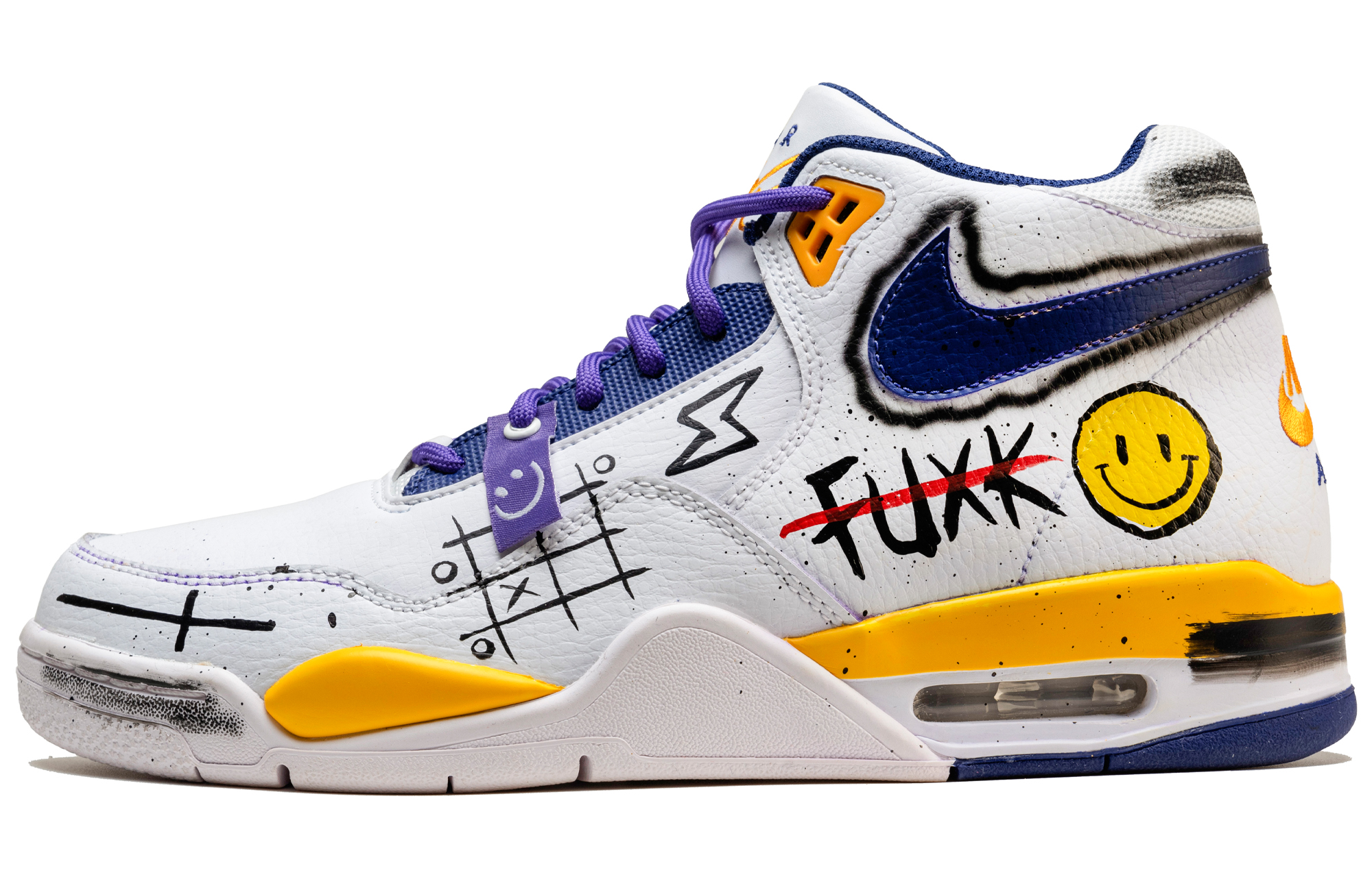 [Custom Shoes] Nike Flight Legacy 'Mamba Spirit White-Purple-Yellow' 圖 2