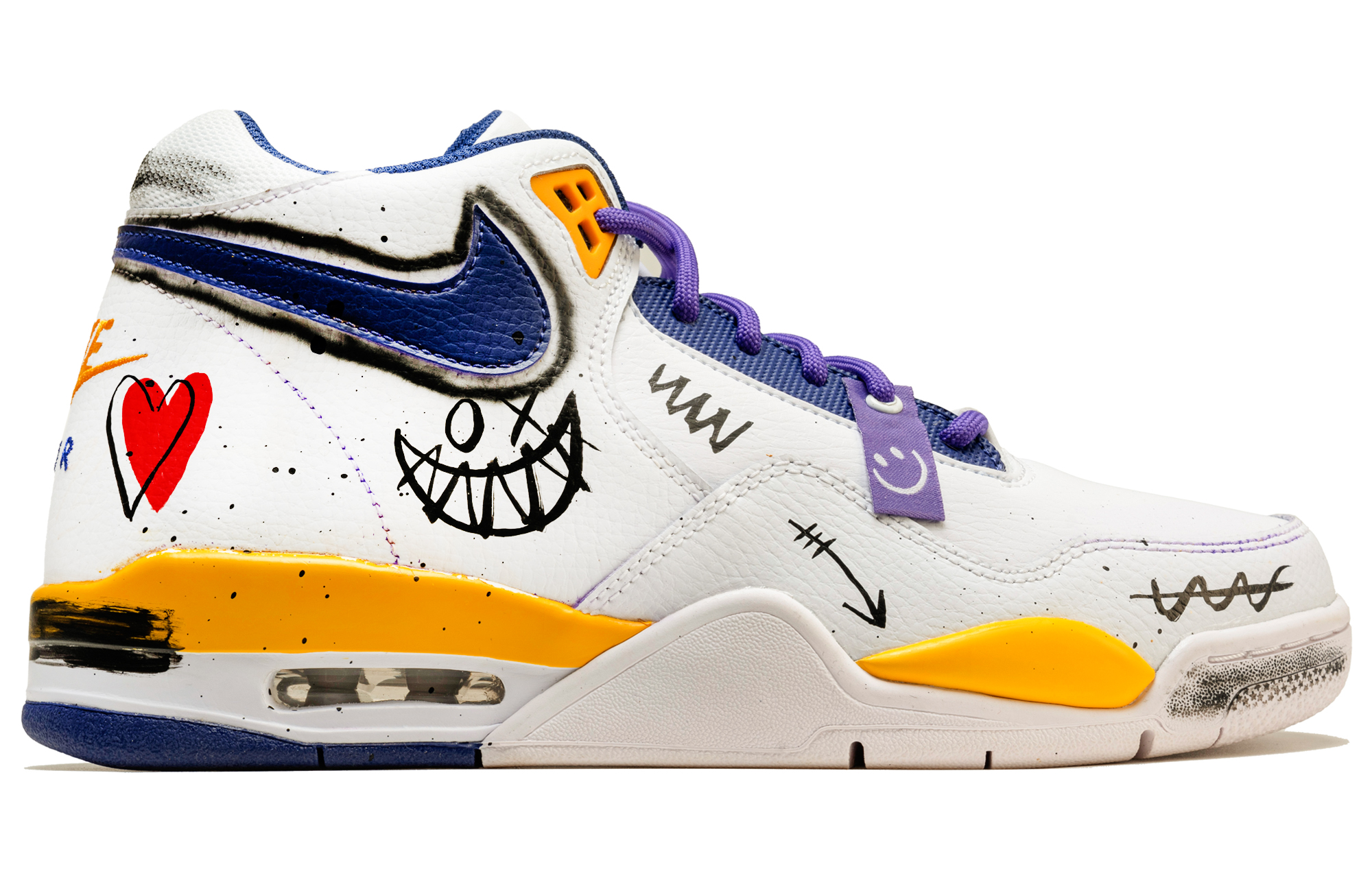 [Custom Shoes] Nike Flight Legacy 'Mamba Spirit White-Purple-Yellow' 圖 3