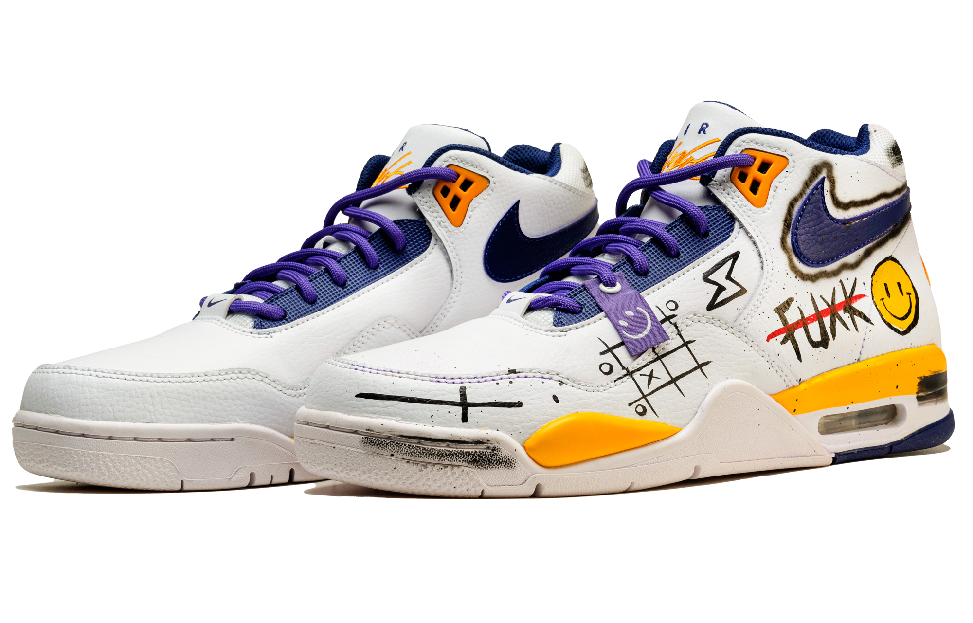 [Custom Shoes] Nike Flight Legacy 'Mamba Spirit White-Purple-Yellow' 圖 5