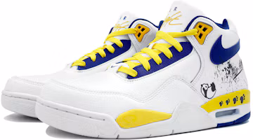 Shop 【定制球鞋】Nike Flight Legacy 萬花弄 頑皮熊貓 律動的旋律 經典復古風格 清新 好看 防滑耐磨 中幫 復古籃球鞋 男款 白黃藍