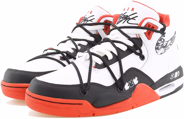【定製球鞋】 Nike Flight Legacy 潮流塗鴉 解構塗鴉 高筒 復古籃球鞋 男女同款 紅白 Lookbook 【定製球鞋】 Nike Flight Legacy 潮流塗鴉 解構塗鴉 高筒 復古籃球鞋 男女同款 紅白