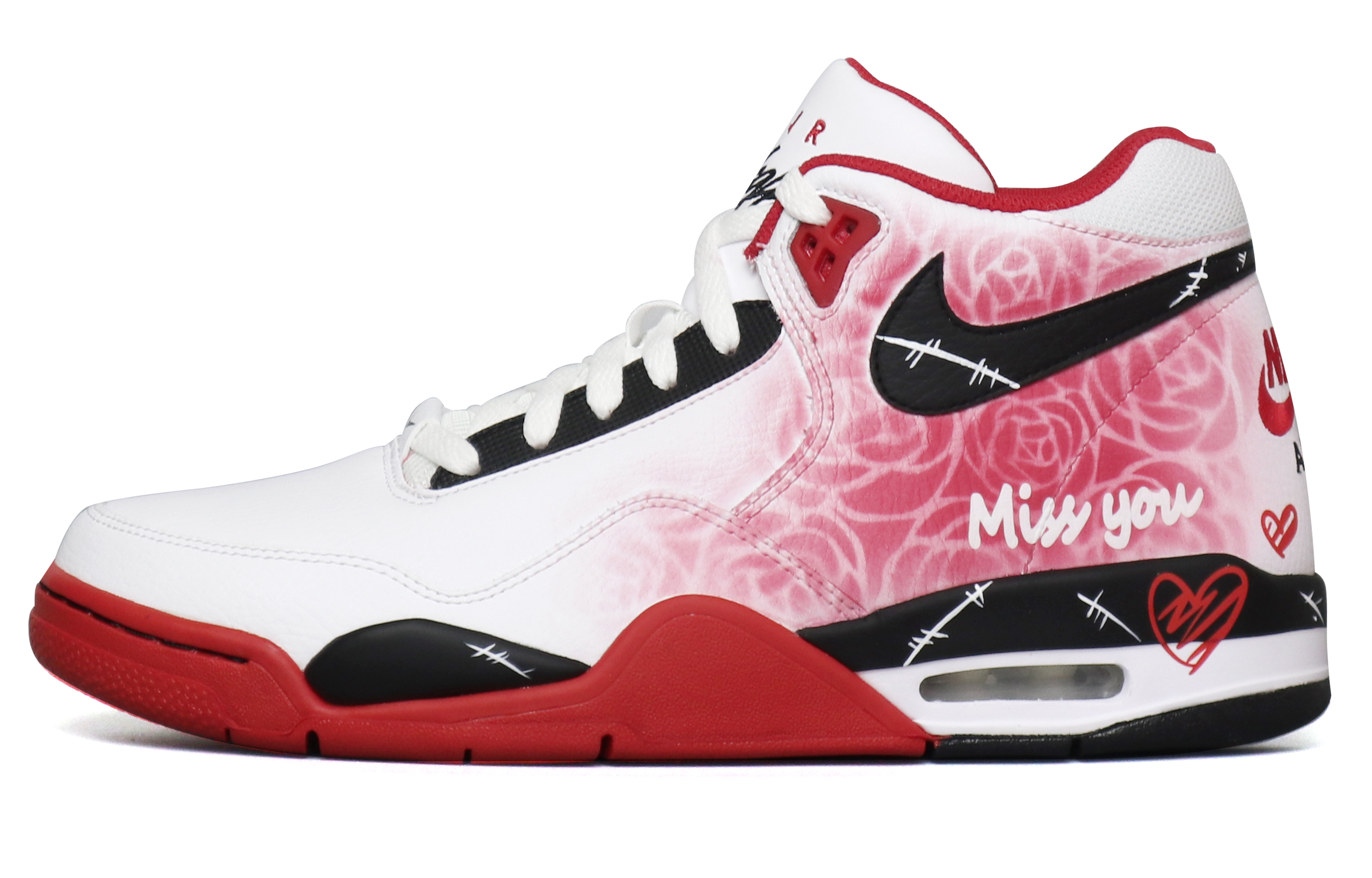 Buy [定制鞋款] 耐克飞行遗产‘玫瑰白红’ BQ4212-100(Team65-玫瑰miss)