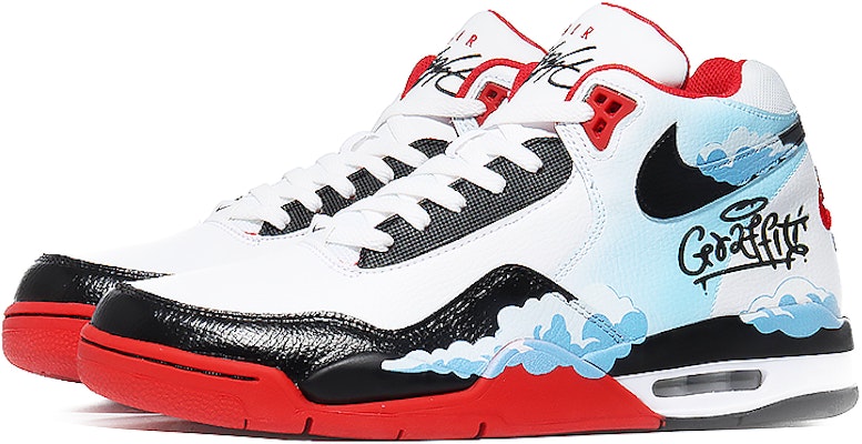 【訂製球鞋】Nike Flight Legacy 翠藍天際 浮雲 高筒 復古籃球鞋 男女款 紅白 Lookbook 【訂製球鞋】Nike Flight Legacy 翠藍天際 浮雲 高筒 復古籃球鞋 男女款 紅白