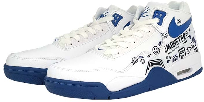 【客製化球鞋】 Nike Flight Legacy 蝸牛樂享 怪物來襲 中筒 復古籃球鞋 男款 白藍 Shop 【客製化球鞋】 Nike Flight Legacy 蝸牛樂享 怪物來襲 中筒 復古籃球鞋 男款 白藍