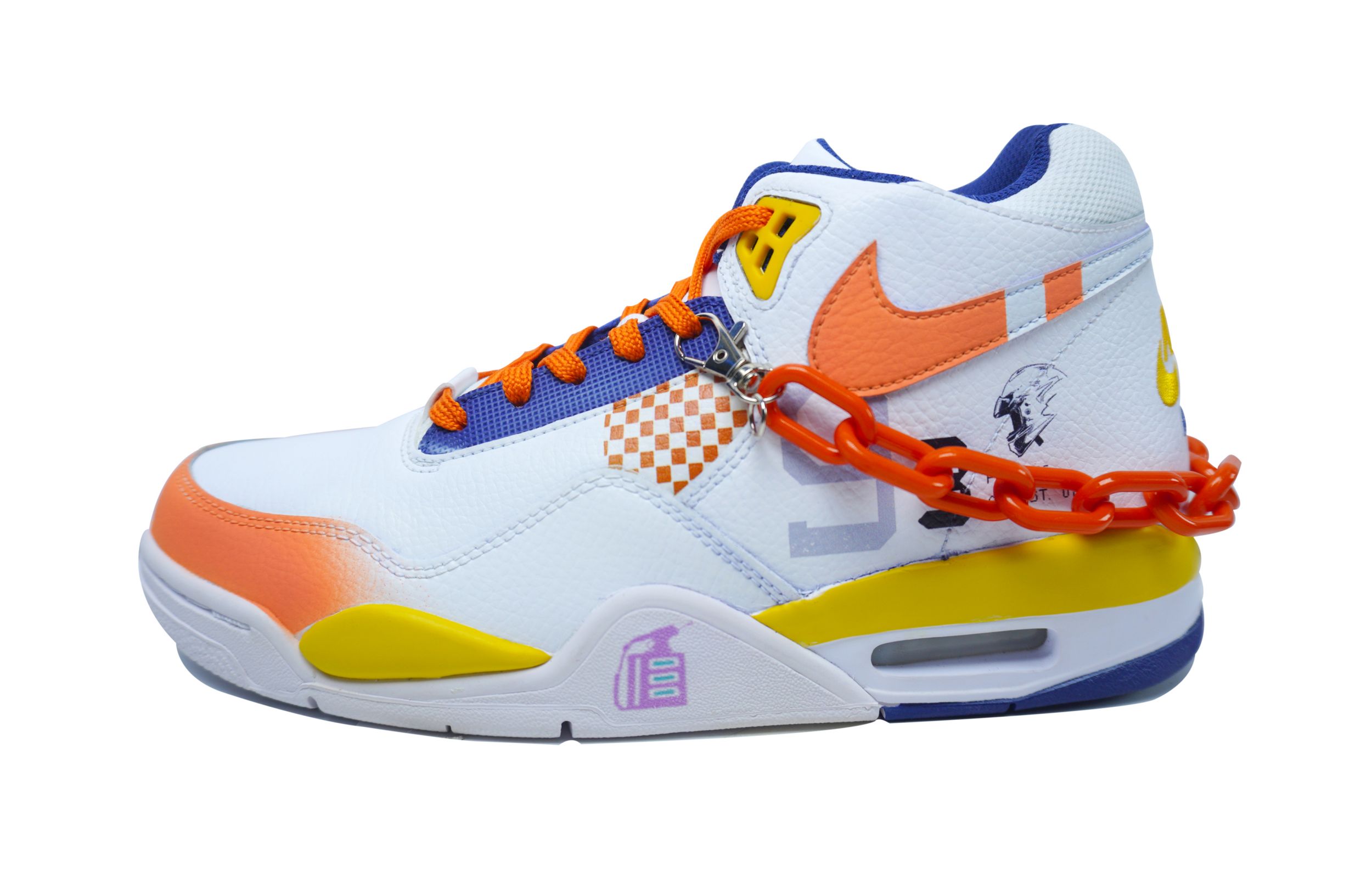 [Custom Shoes] Nike Flight Legacy 'Snail Racing - White Orange'
