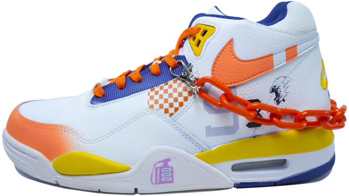 【客製化球鞋】Nike Flight Legacy 蝸牛樂享 橘色競速鏈條 四驅賽車 機車風格 馬赫競速之王 防滑耐磨 中筒 復古籃球鞋 男款 白橘 Order 【客製化球鞋】Nike Flight Legacy 蝸牛樂享 橘色競速鏈條 四驅賽車 機車風格 馬赫競速之王 防滑耐磨 中筒 復古籃球鞋 男款 白橘