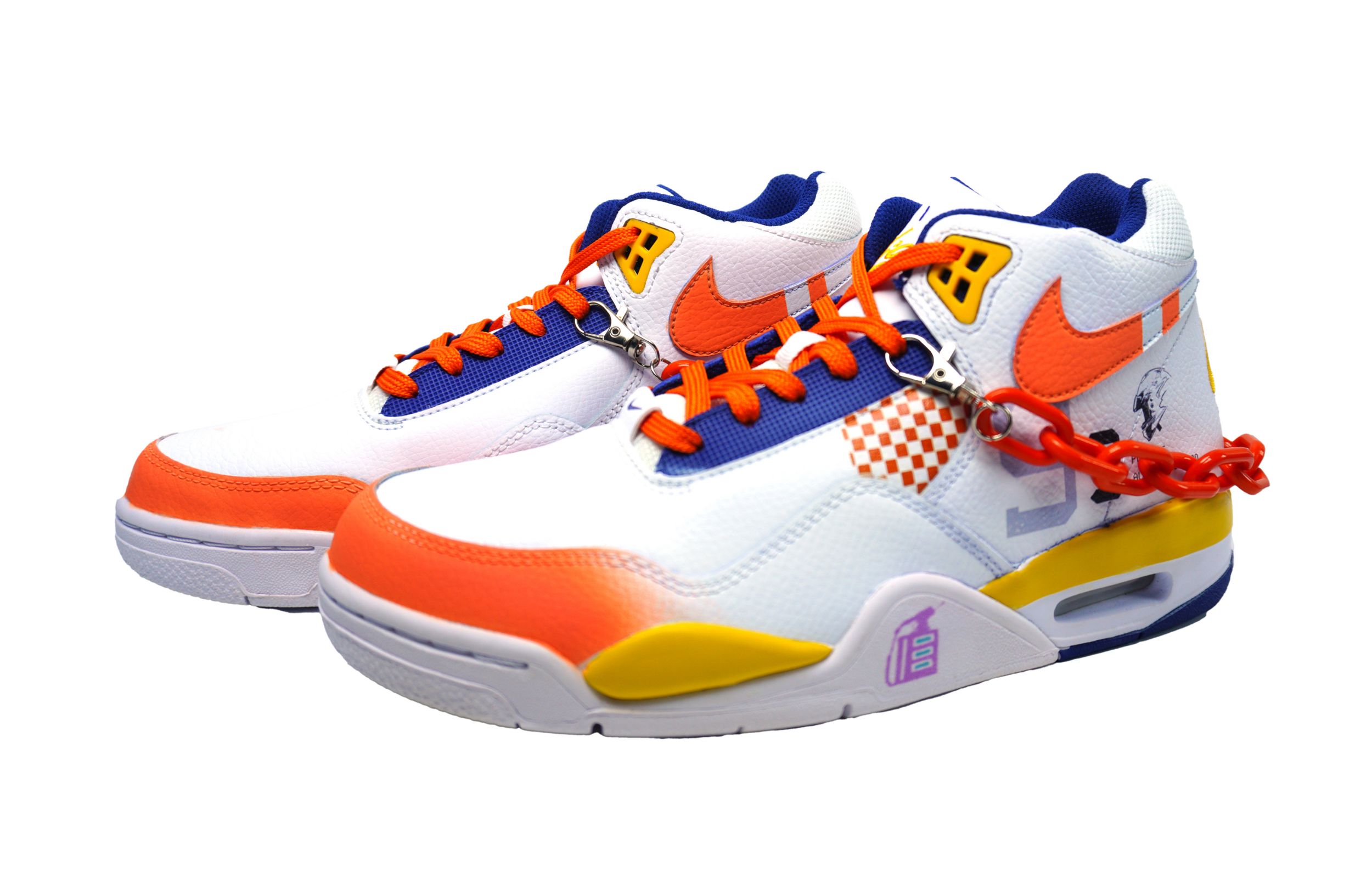 Shop [定制鞋] Nike Flight Legacy '蜗牛竞速 - 白橙色' BQ4212-102-（Team185-橙色竞速链条款）