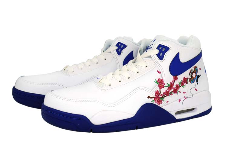 Shop [Kasot Custom] Nike Flight Legacy 'Layang-layang Musim Bunga Siput Putih-Biru' BQ4212-103(Team185-春日纸鸢）