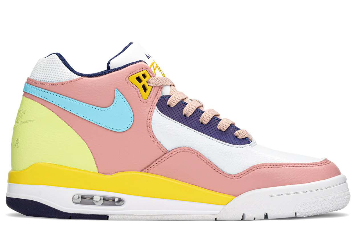 Lookbook 【訂製球鞋】Nike Flight Legacy FZBB 禮盒 百搭 可愛 海綿寶寶 中筒 復古籃球鞋 男款 粉藍黃