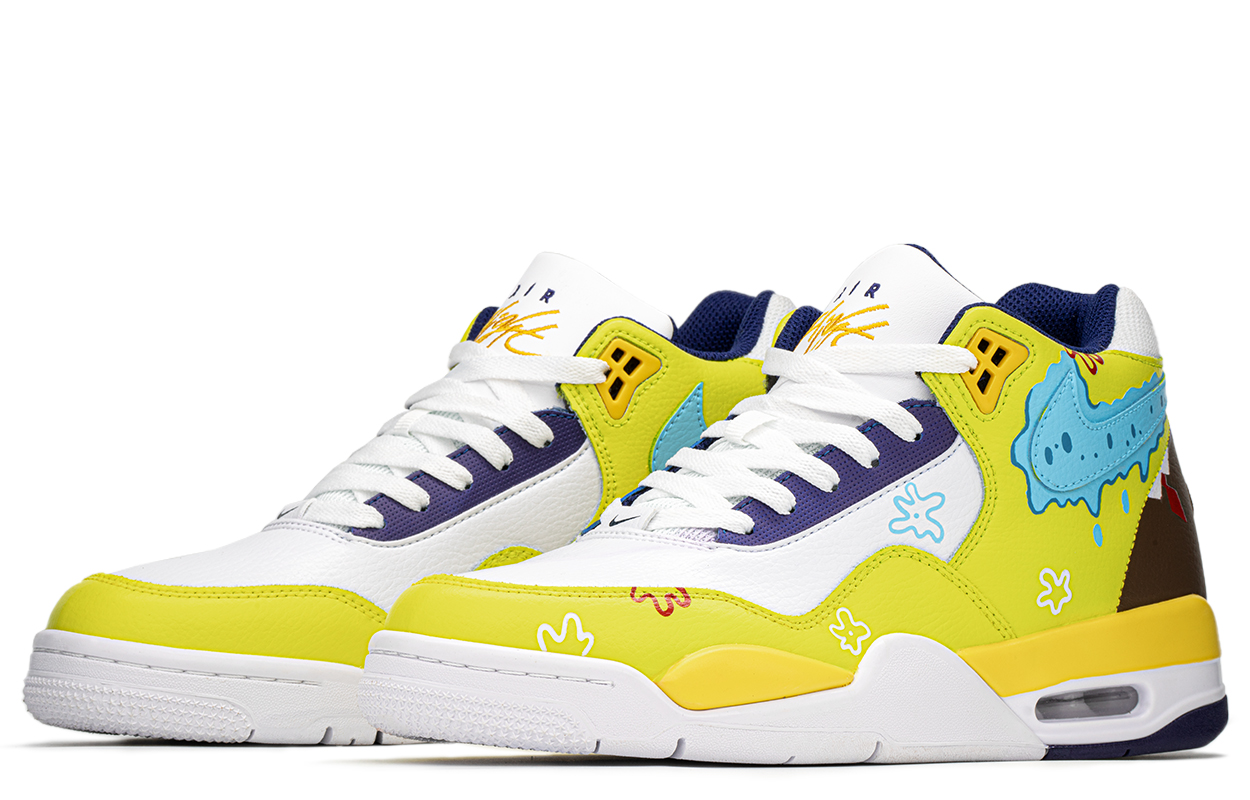 Shop 【訂製籃球鞋】Nike Flight Legacy FZBB 禮盒 百搭 可愛 海綿寶寶 中筒 復古籃球鞋 男款 黃棕紅