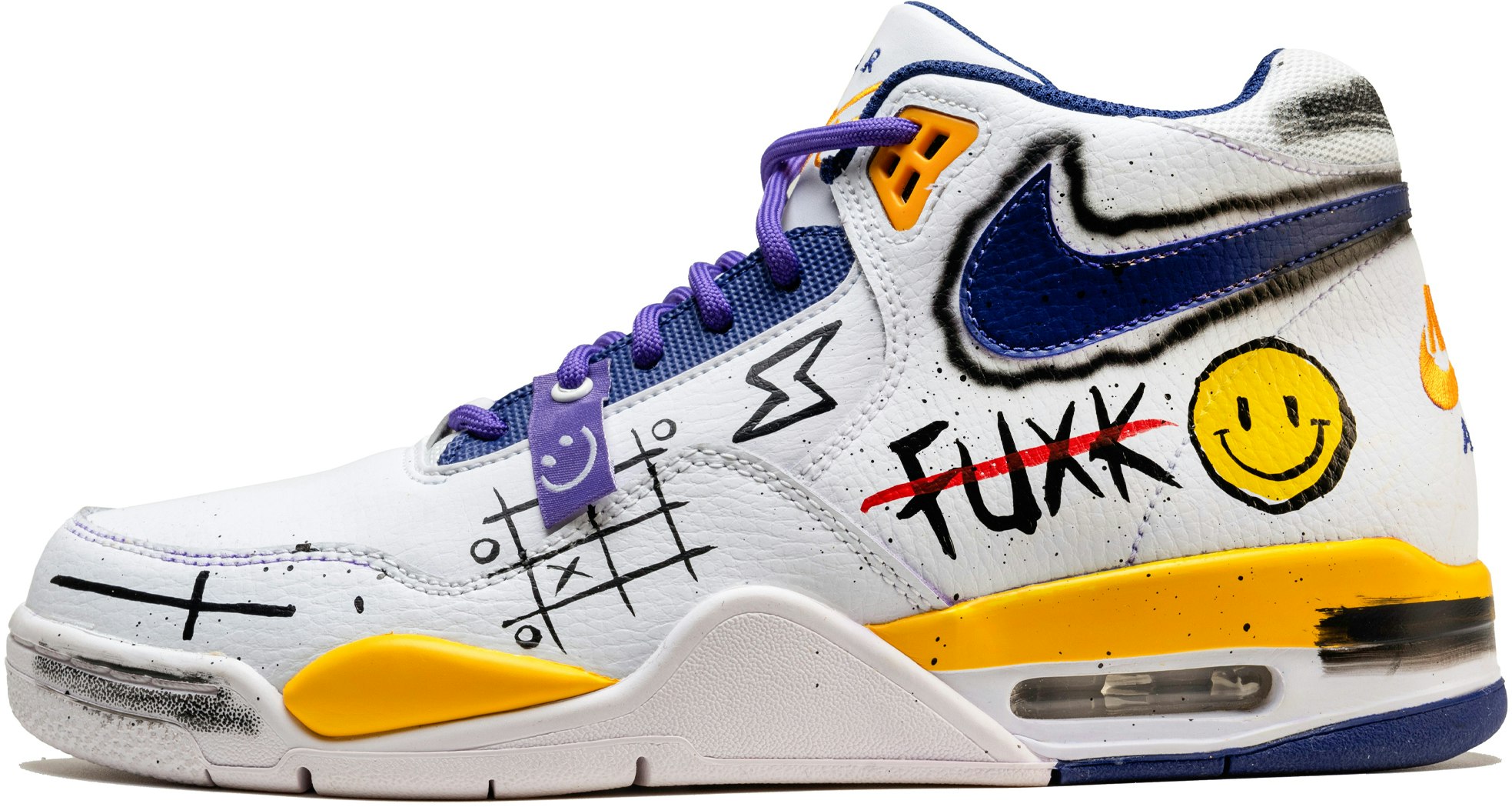 custom-shoes-nike-flight-legacy-street-graffiti-smiley-white-purple-yellow