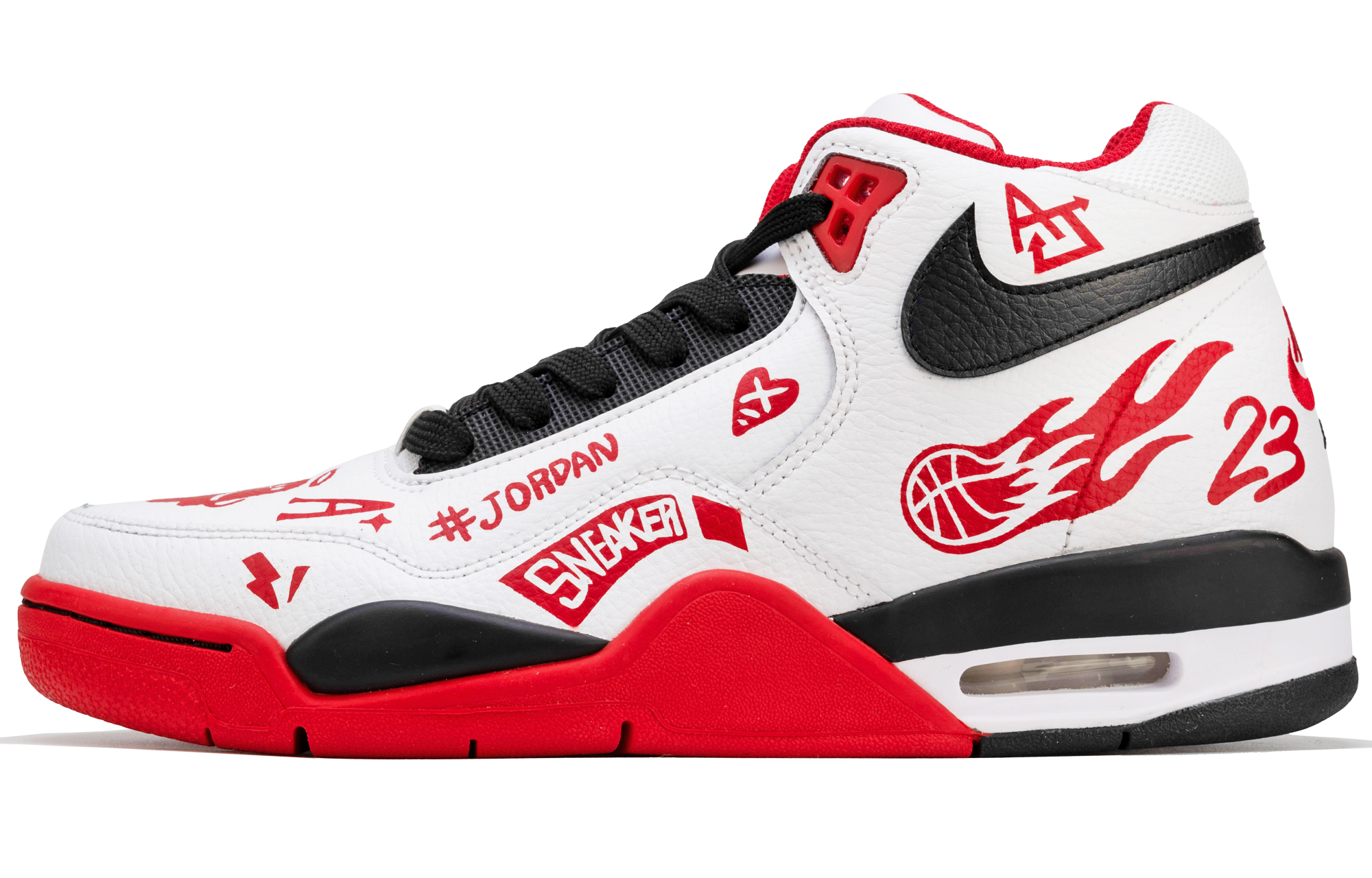 [Custom Shoes] Nike Flight Legacy 'Street Graffiti Black White Red'