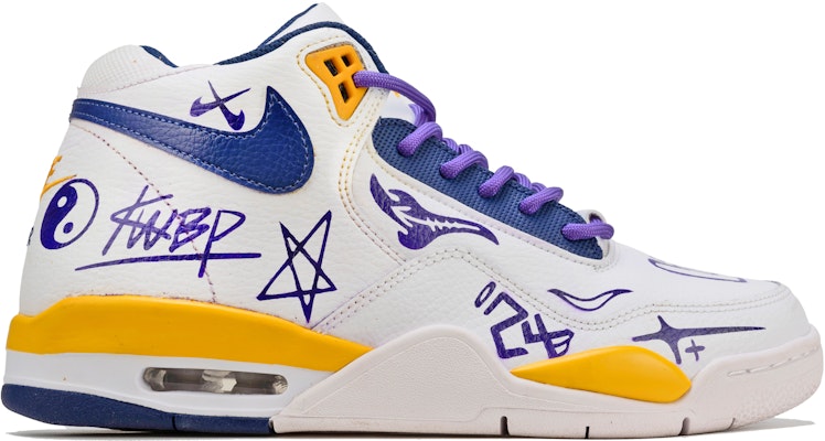 【訂製球鞋】Nike Flight Legacy 街頭塗鴉 潮流藝術 HZP 防滑耐磨 低筒 復古籃球鞋 男款 白紫黃 Shop 【訂製球鞋】Nike Flight Legacy 街頭塗鴉 潮流藝術 HZP 防滑耐磨 低筒 復古籃球鞋 男款 白紫黃