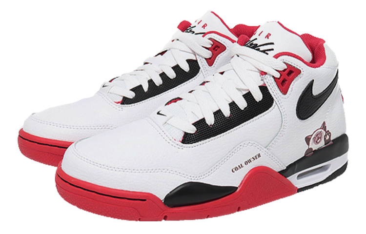 Lookbook 【客製球鞋】Nike Flight Legacy 活力小貓 可愛爆擊 復古籃球鞋 男女同款 紅白