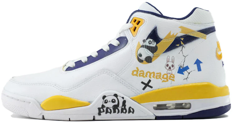 【訂製籃球鞋】 Nike Flight Legacy 球場藝術家 野獸籠頭 絕版 國潮 卡通 減震防滑耐磨 中筒 復古籃球鞋 男款 白紫黃 Order 【訂製籃球鞋】 Nike Flight Legacy 球場藝術家 野獸籠頭 絕版 國潮 卡通 減震防滑耐磨 中筒 復古籃球鞋 男款 白紫黃