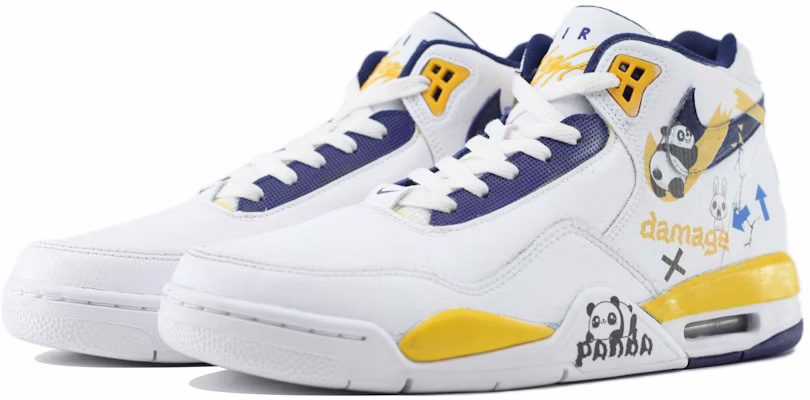 【訂製籃球鞋】 Nike Flight Legacy 球場藝術家 野獸籠頭 絕版 國潮 卡通 減震防滑耐磨 中筒 復古籃球鞋 男款 白紫黃 Shop 【訂製籃球鞋】 Nike Flight Legacy 球場藝術家 野獸籠頭 絕版 國潮 卡通 減震防滑耐磨 中筒 復古籃球鞋 男款 白紫黃