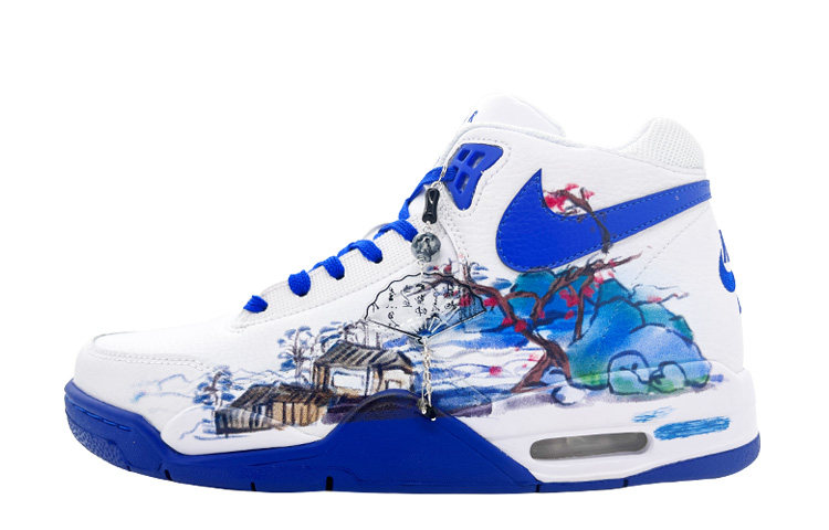 Order [Scarpe Personalizzate] Nike Flight Legacy ''Bianco-Blu'' BQ4212-103（Team185-依山傍水）